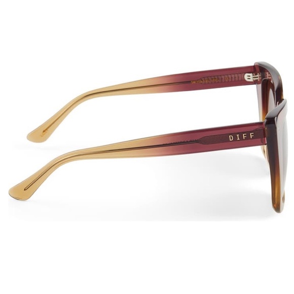 DIFF Lizzy Sunglasses Clayton Ombre Frame Brown Gradient Lenses Oversized Cateye - Picture 5 of 10